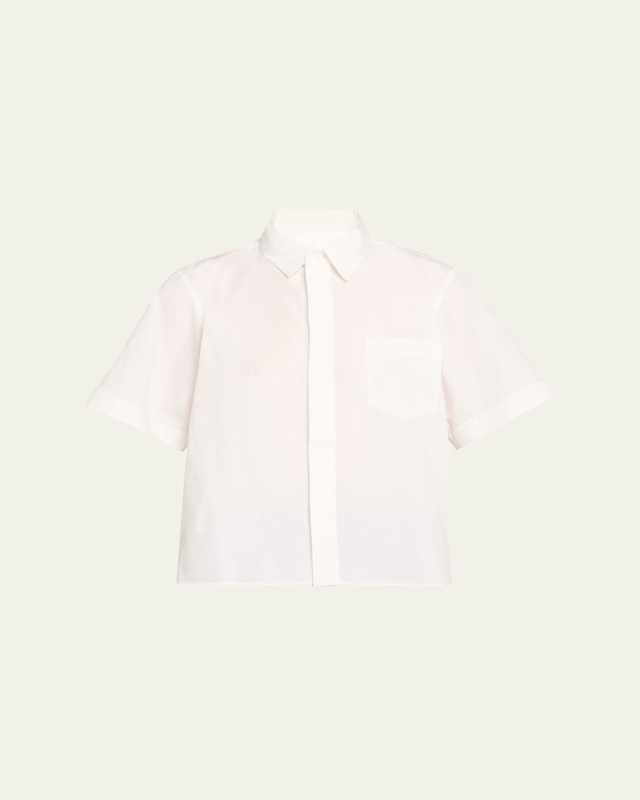 Short-Sleeve Poplin Button-Down Shirt